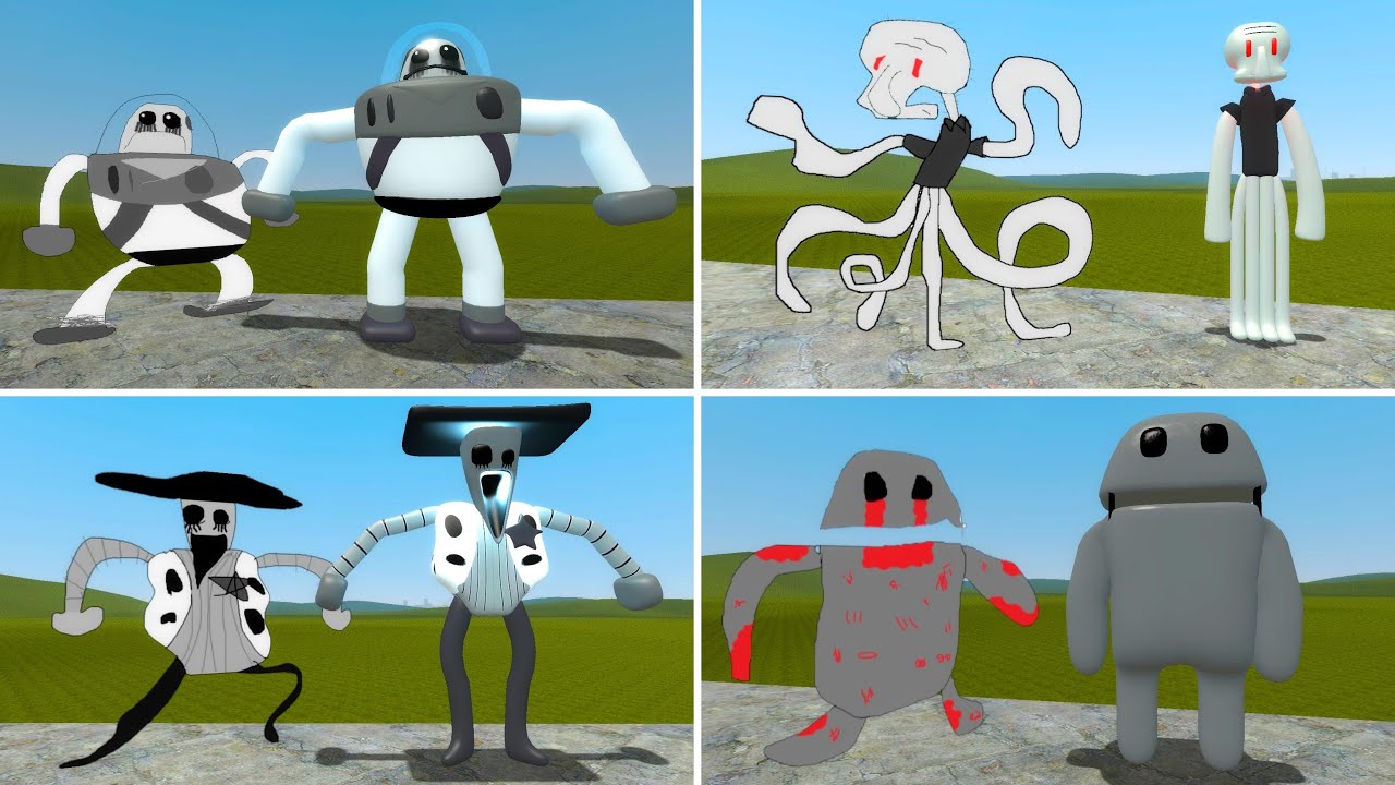MONSTER 2D NEXTBOT MEMES Vs MONSTER 3D NEXTBOT MEMES IN Garry's Mod