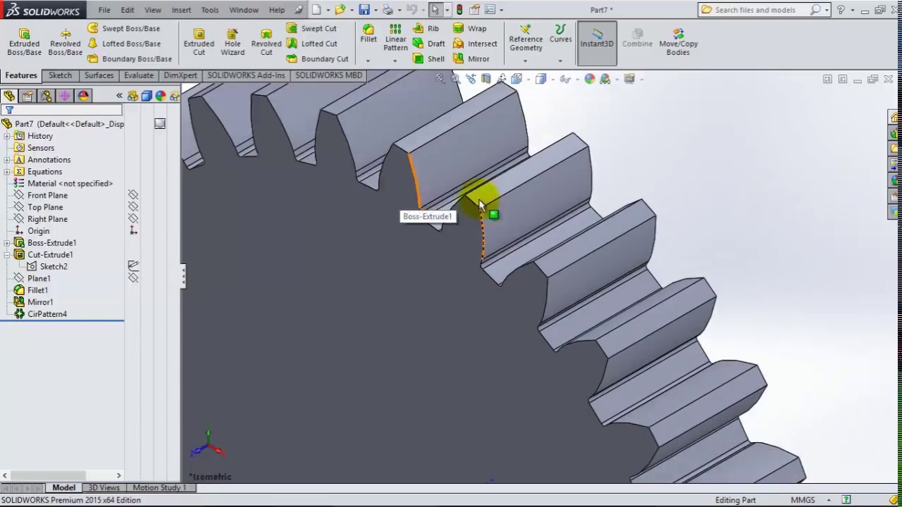 Equation Driven SMART Spur Gear in Solidworks (Metric Unit)