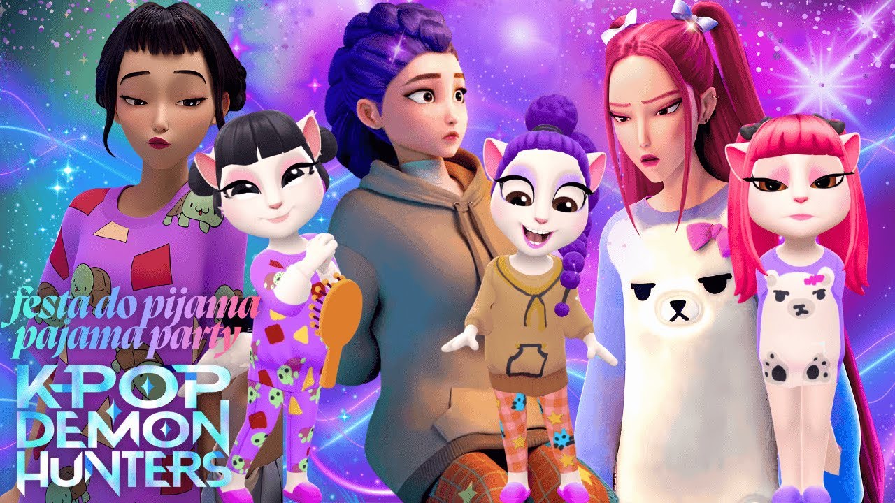 😈🎵 PAJAMAS KPOP DEMON HUNTERS ➕ ANGELA 2 | Huntrix Pajamas Party 💤 Cosplay Makeover