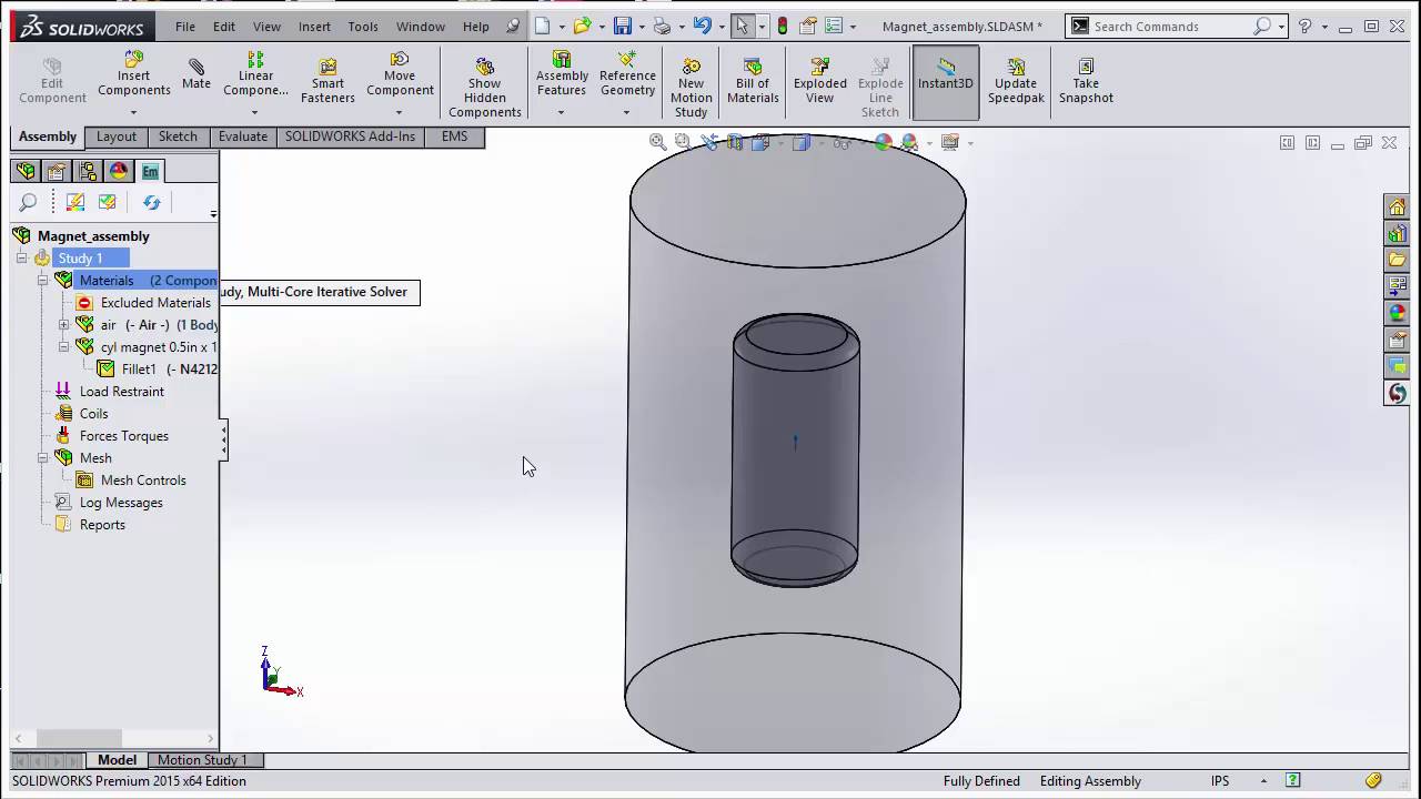 Simulating a permanent magnet in SOLIDWORKS with EMS by EMWorks