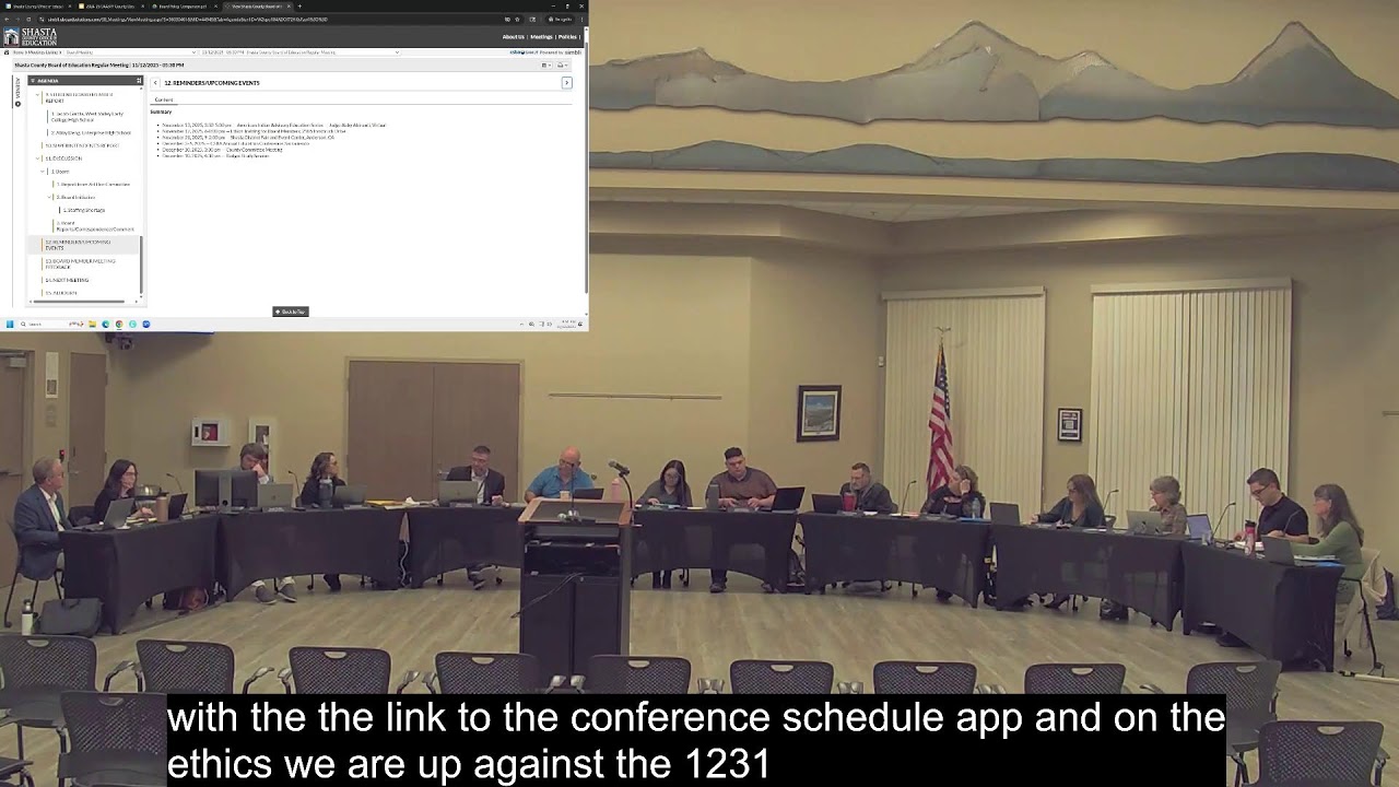 Shasta County Board of Education Regular Meeting - November 12, 2025