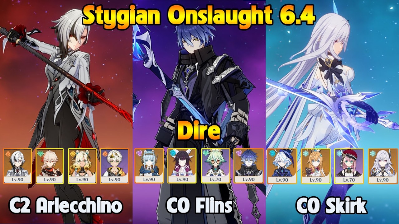 Stygian Onslaught 6.4 Dire C2 Arlecchino - C0 Flins - C0 Skirk