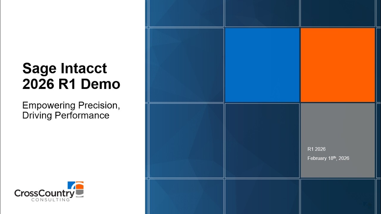 Sage Intacct 2026 R1 Demo