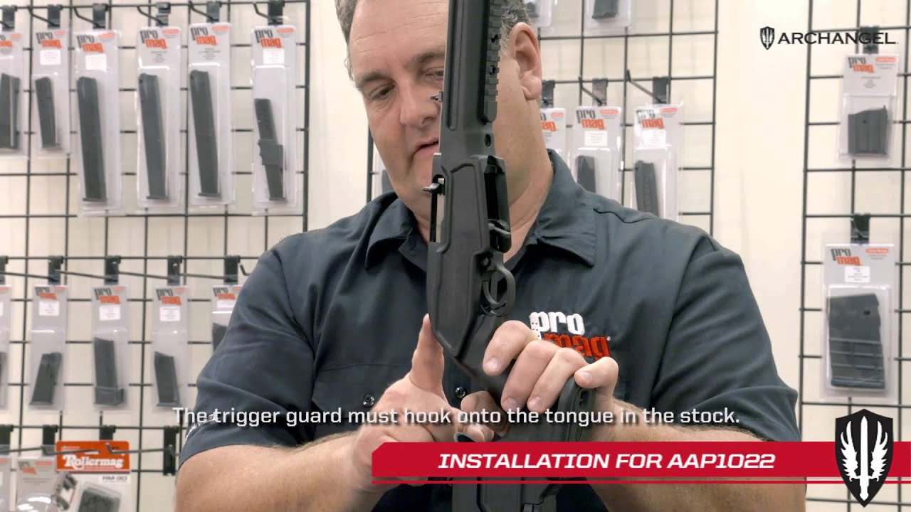 Видеоинструкция по пошаговой установке AAP1022 Archangel Ruger 10/22