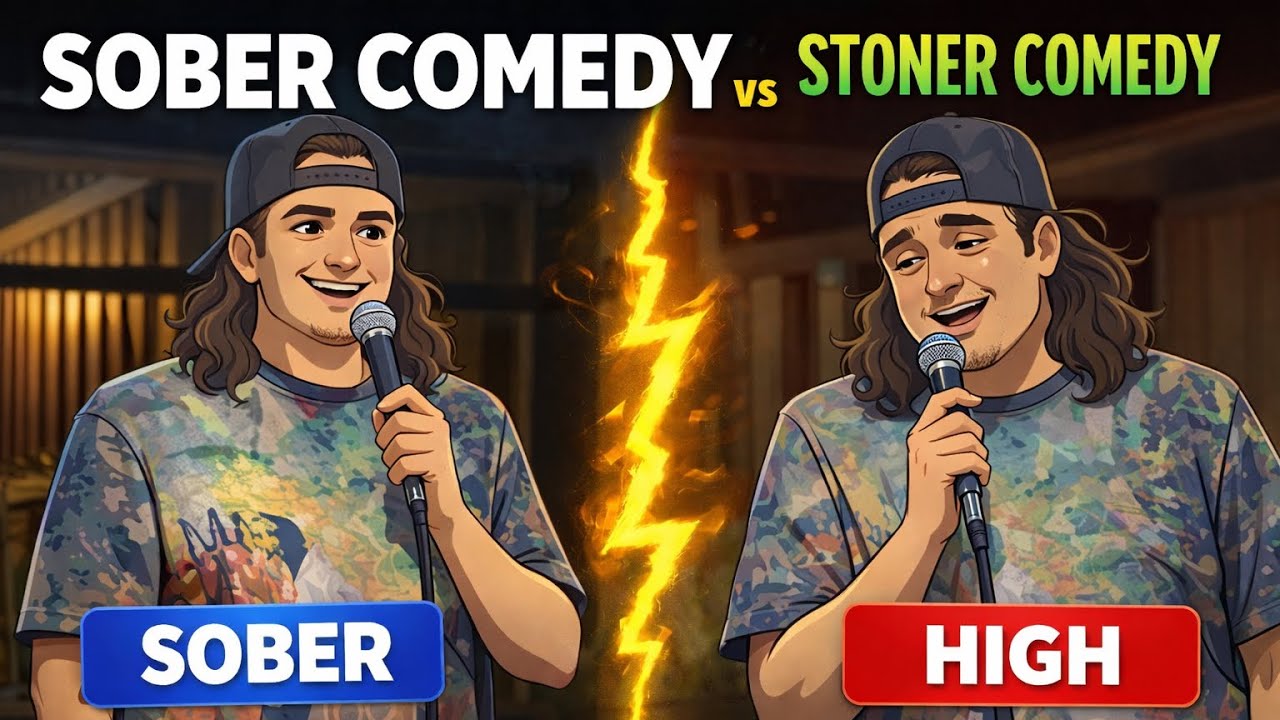 Comedy show where comedian does two sets, one sober and one stoned. Which one was better? #comedy 