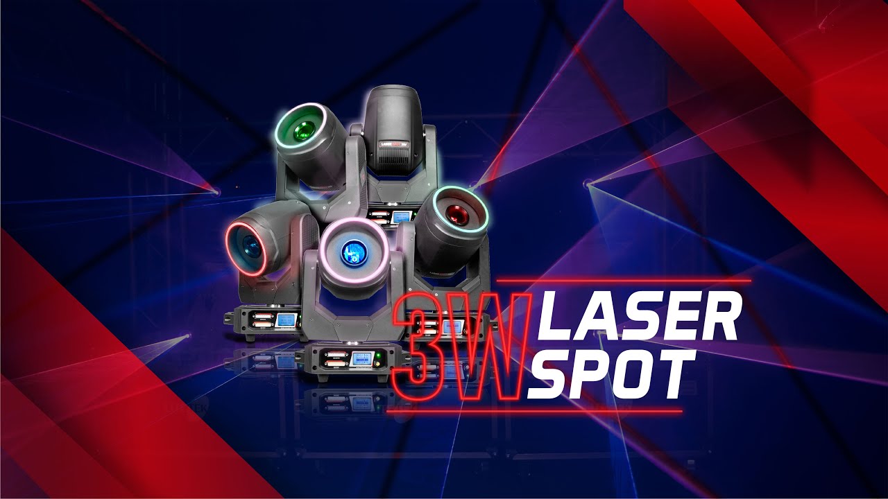 Laser spot 3W - Potente Láser y cabeza móvil 2 en 1