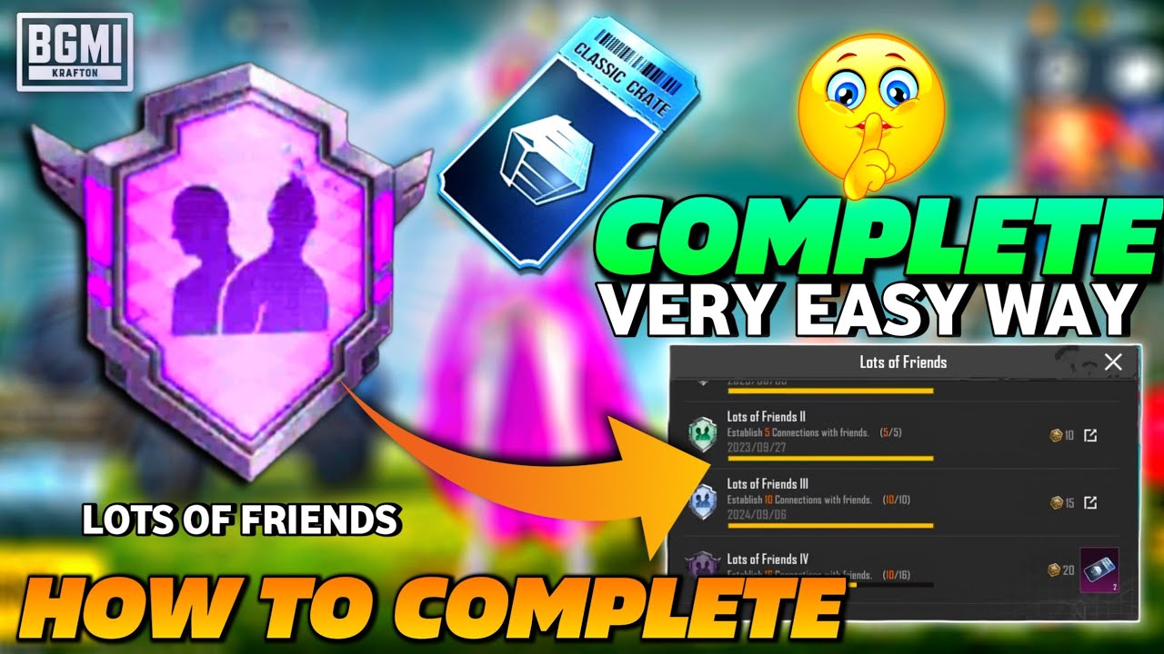 BGMI Me Lots Of Friends Achievement Kaise Kare | How To Complete Lots Of Friends Achievement