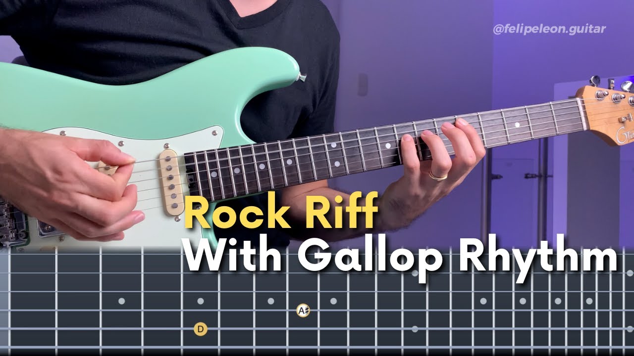Electric Guitar Rock Riff Using Gallop Picking