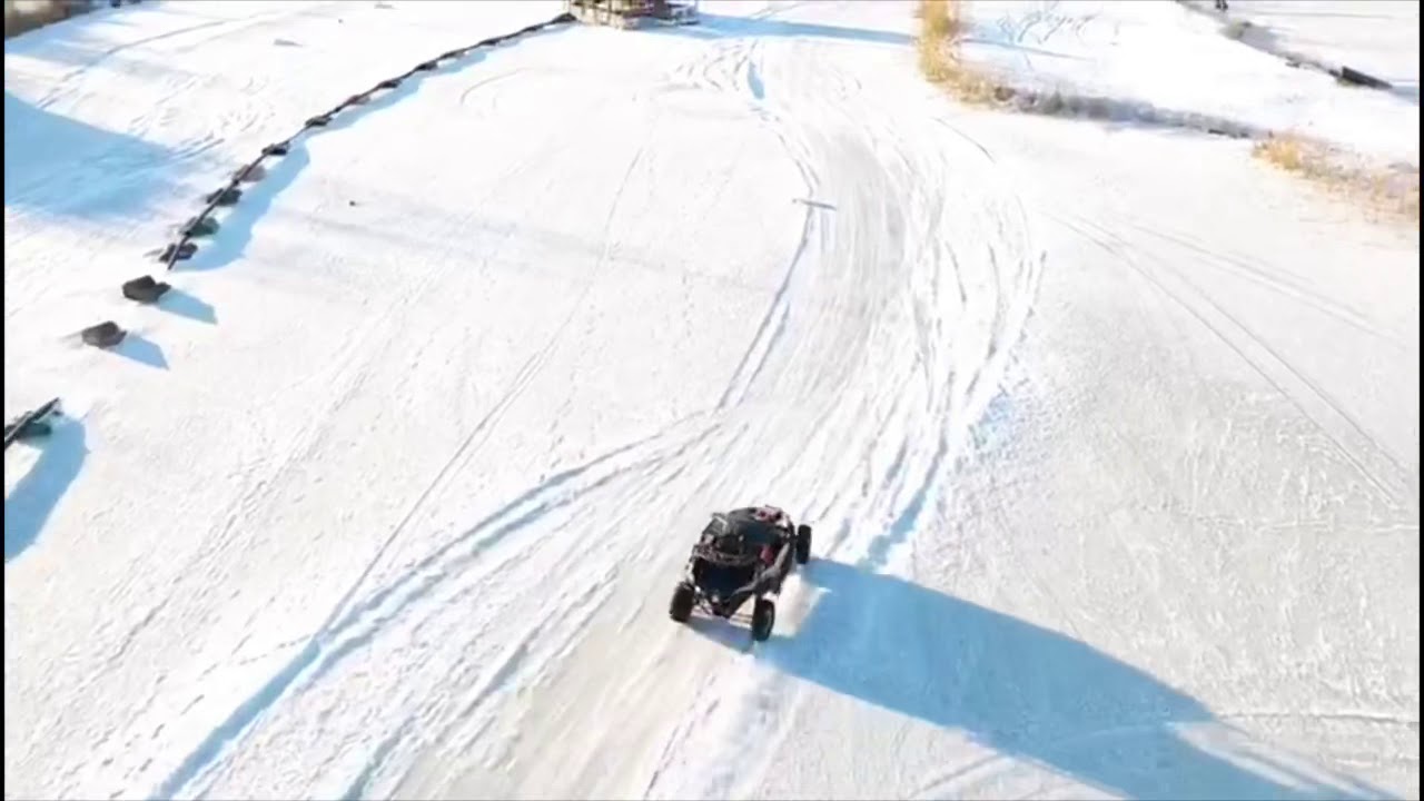UTV Drifting on ice! Recorded with Mavic 2 Pro