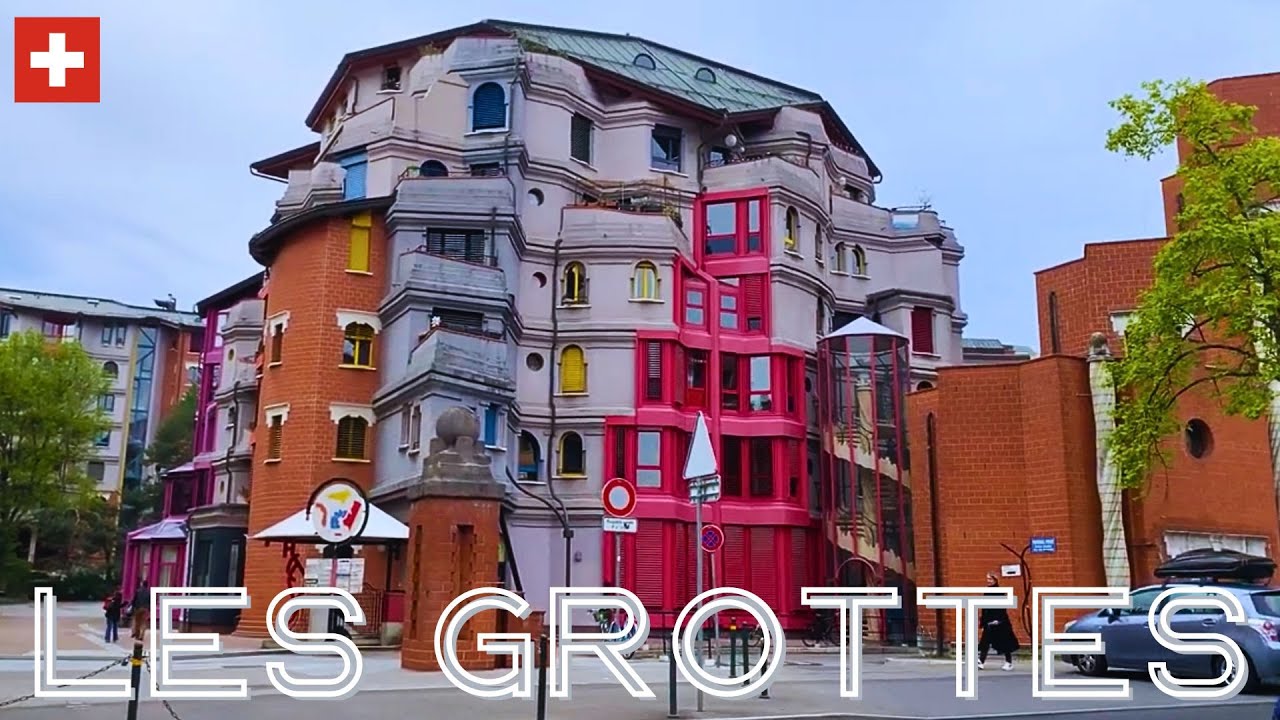 Les Grottes, Genève, Switzerland. Walking Tour. 4K