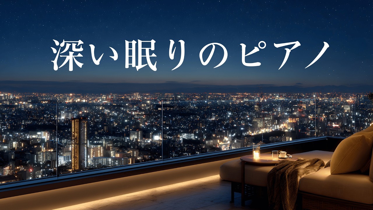 寝落ち確定。深い眠りを誘うピアノBGMと都会の夜景｜ストレスが消える、静寂のリラックスタイム