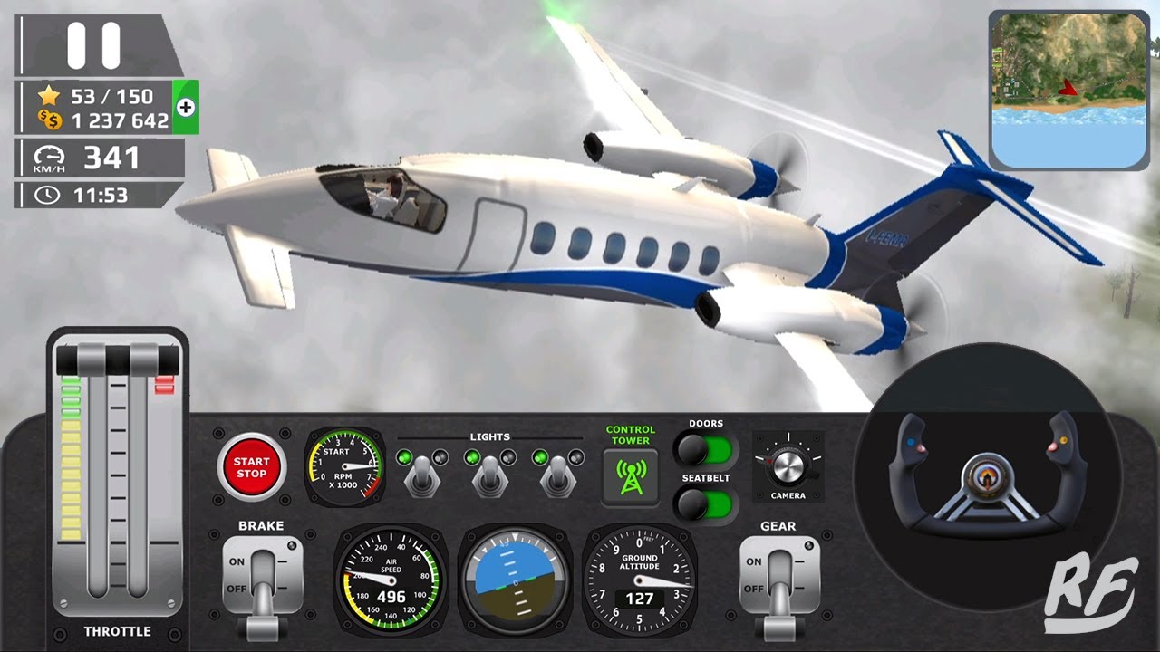 Airplane Flight Pilot! Airplanes wait to land
