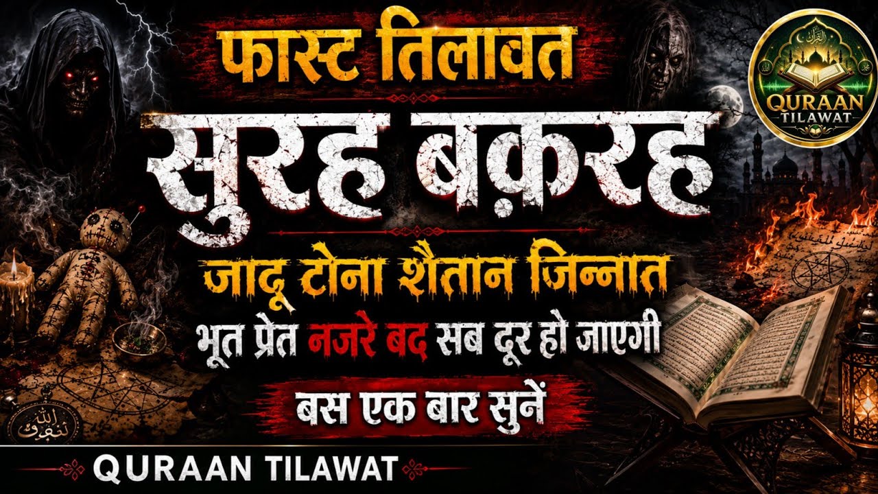 सूरह बकरह फ़ास्ट तिलावत jaadu tona shaitan jinnat sab bhag jaayege || morning wazeefa