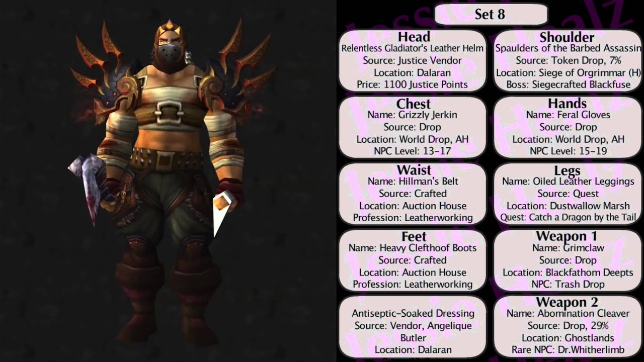 Jessiehealz - 10 Badass Rogue Transmog Sets #3 (World of Warcraft)