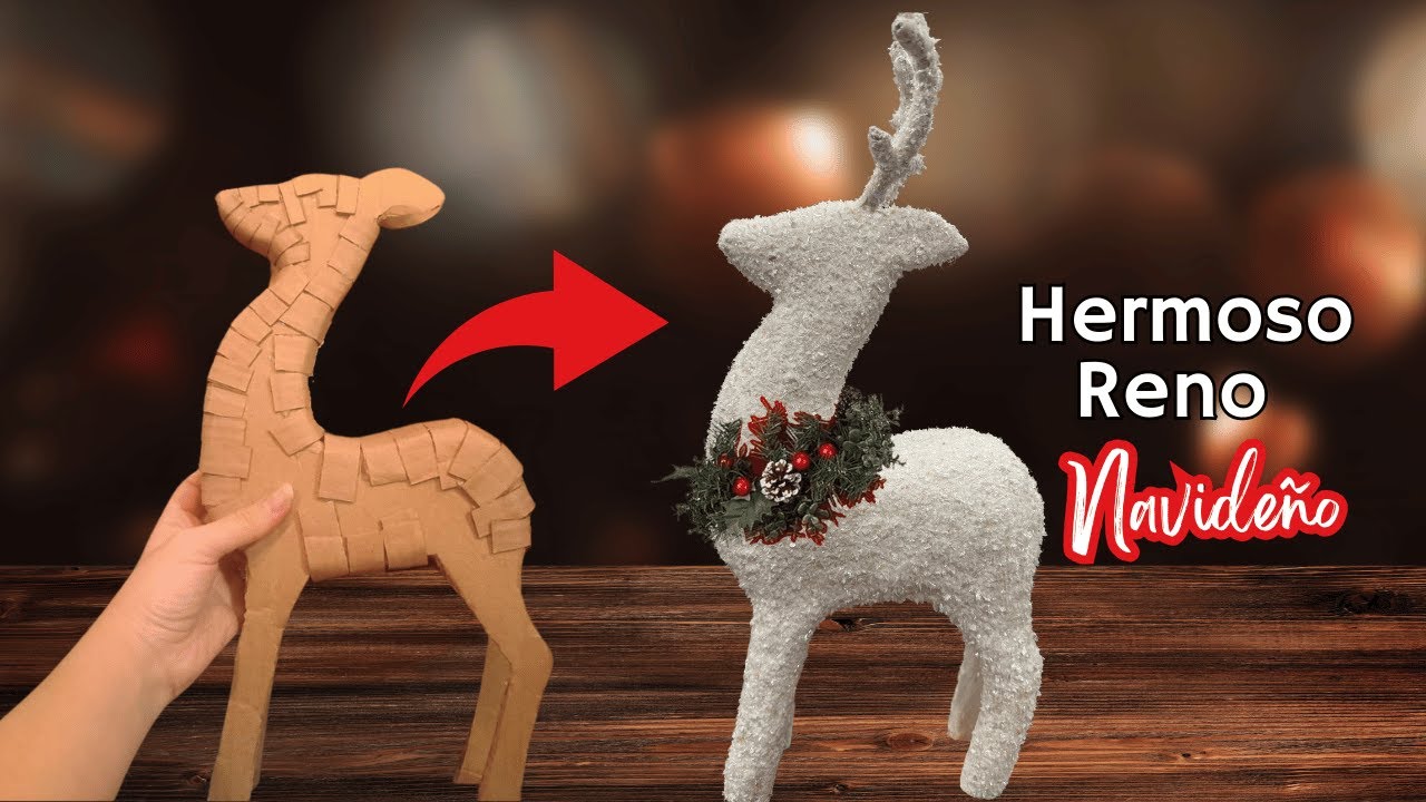Como hacer HERMOSO RENO NAVIDE&Ntilde;O con materiales reciclados