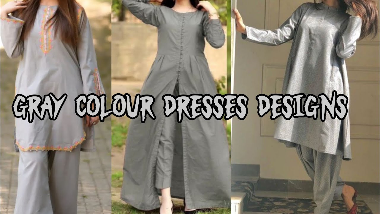 Gray color dresses designs 😍 | Girls beautiful dresses designs 
