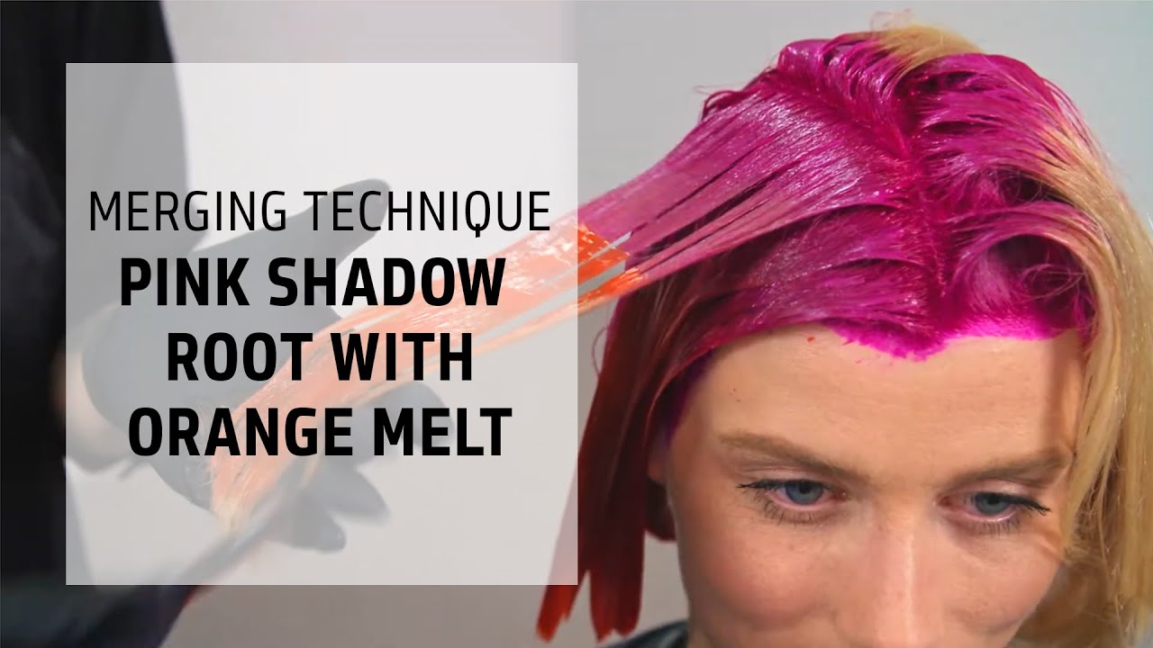 Pink Shadow Root with Orange Color Melt Technique | Let's Play Elumen Series|Goldwell Education Plus