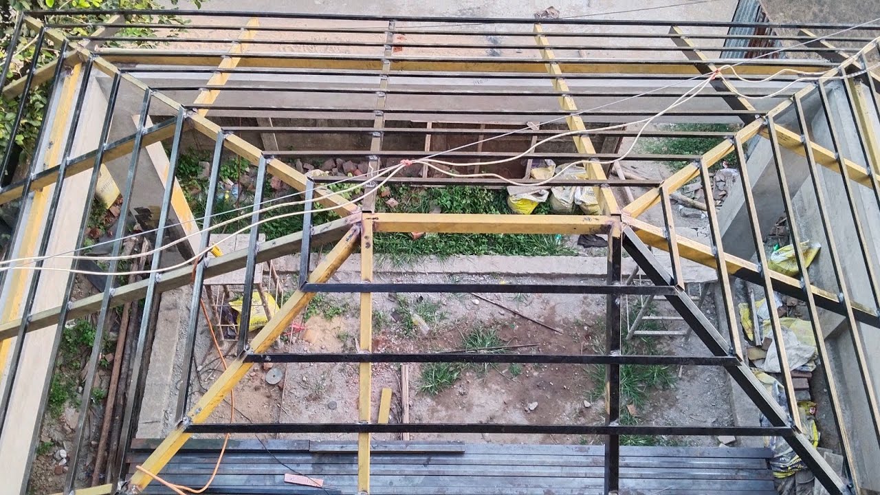 four corner glay tile roofing 20×24 #kerala#fabrication #construction #home #wedding #home⚒️🏠