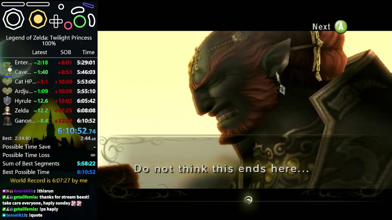 Twilight Princess 100% speedrun