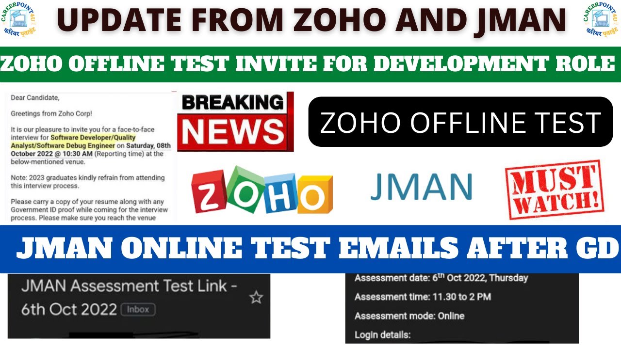 BIG UPDATE FROM ZOHO REGARDING ONLINE TEST | JMAN ONLINE TEST FROM 6 OCT 2022 | MUST WATCH