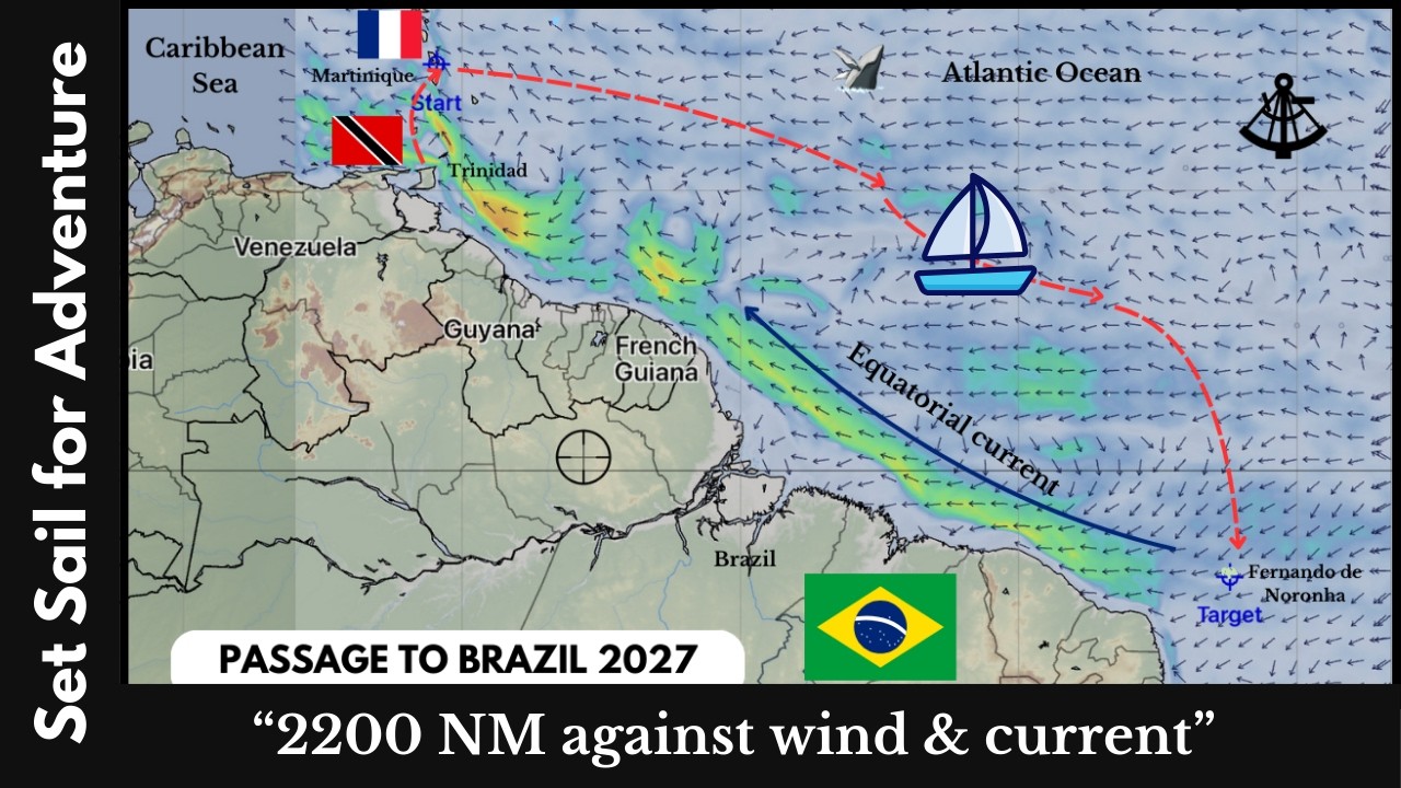 Passage from Caribbean to Brazil - 2200 NM against wind and ocean current