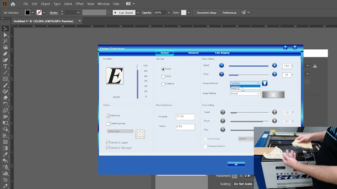 Epilog Laser Engraver Software (Rastering)