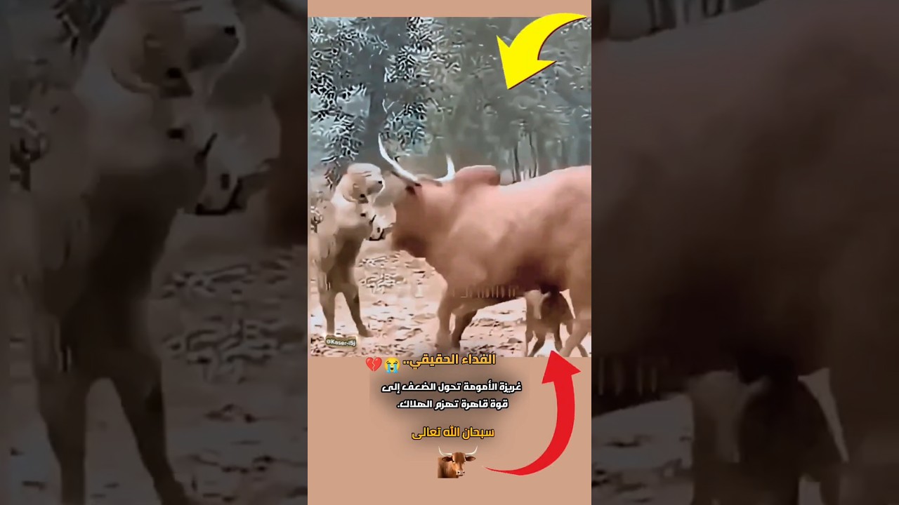 ملجأ الأمان: عندما يحيط الخطر بالصغار، يصبح حضن الأم هو النجاة.💔😭#حيوانات_ #explore #viral #shorts