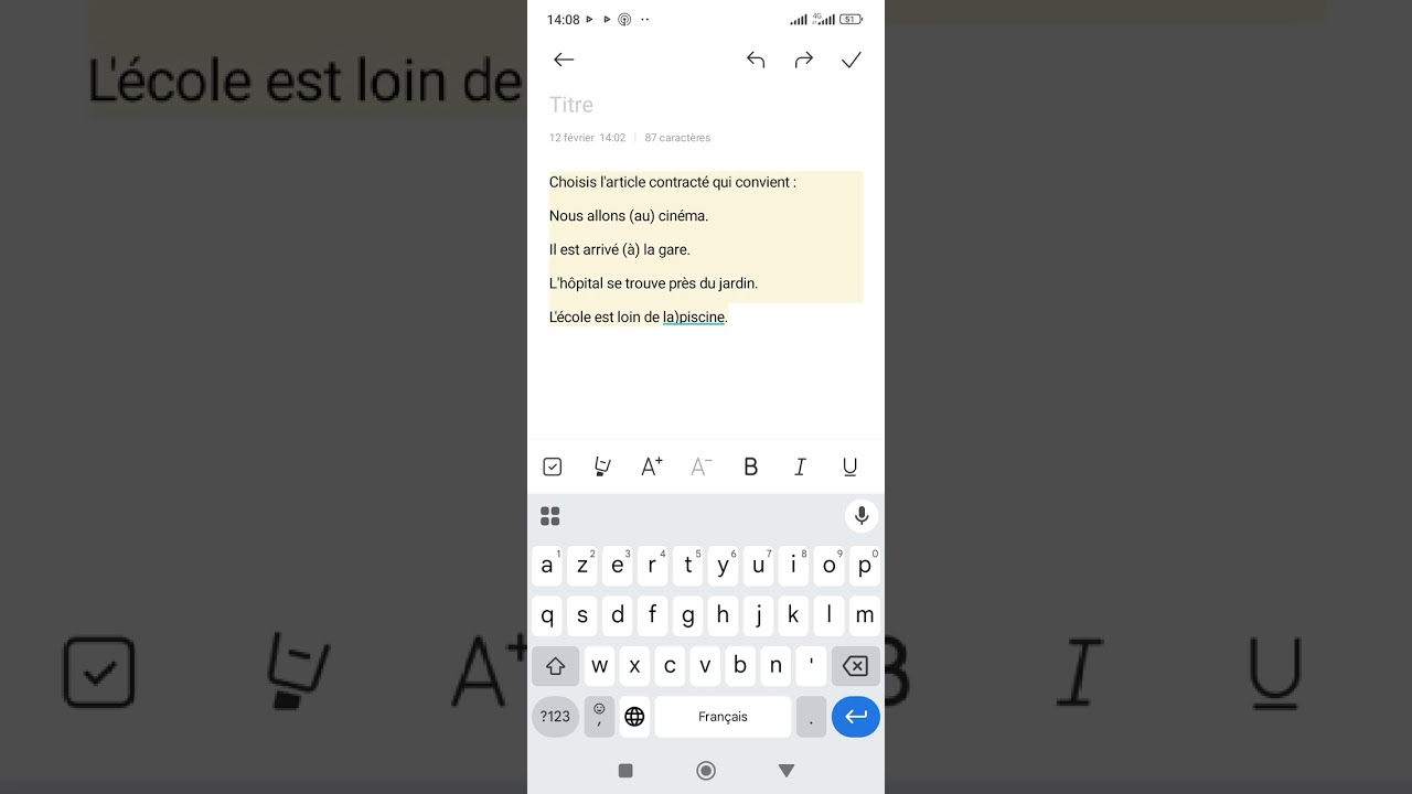 Les articles contractés