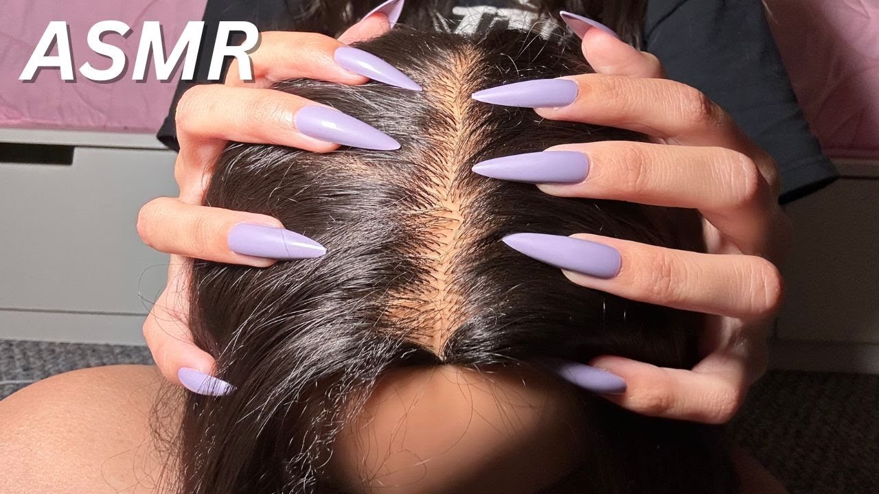 ASMR SCRATCHING THE TOP OF YOUR HEAD *WITH LONG NAILS* (HAIRLINE AND MIDDLE PARTING)