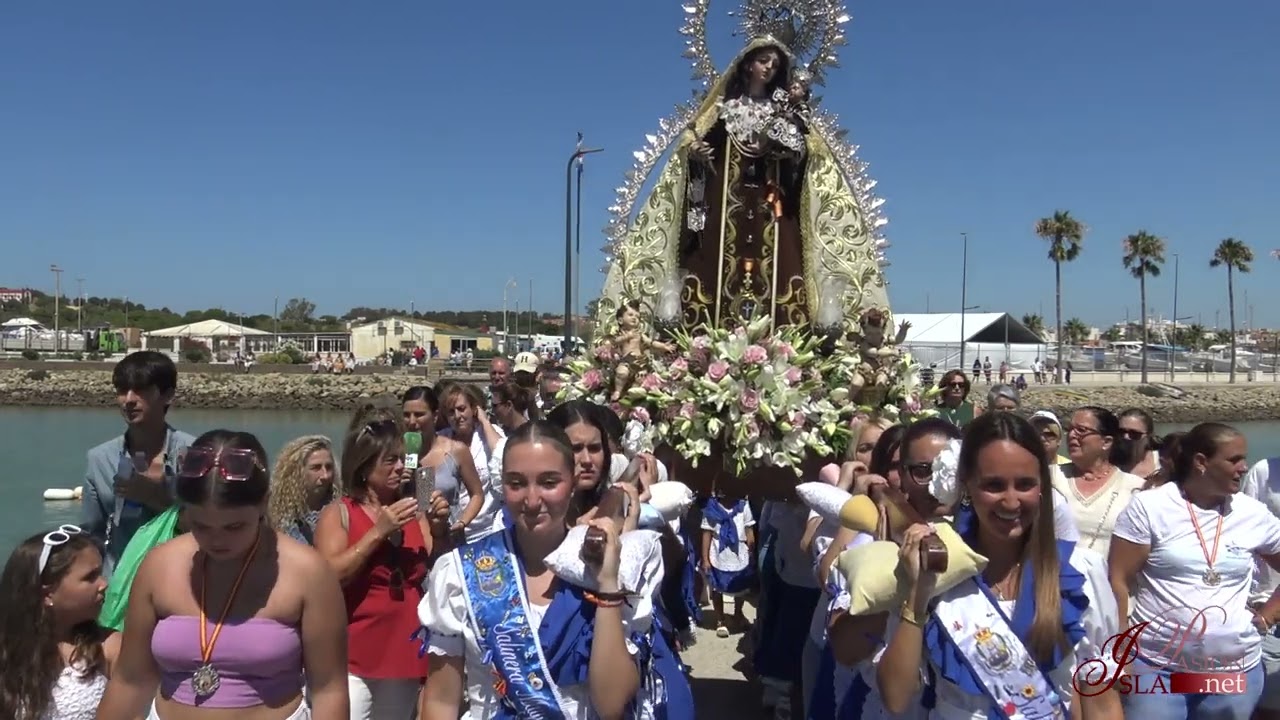 Embarque de la procesión marítima de la Virgen del Carmen de Gallineras | 4K | 2024