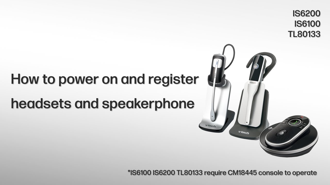Power on and register headsets and speakerphone - VTech CM-series 4-Line Small Business System