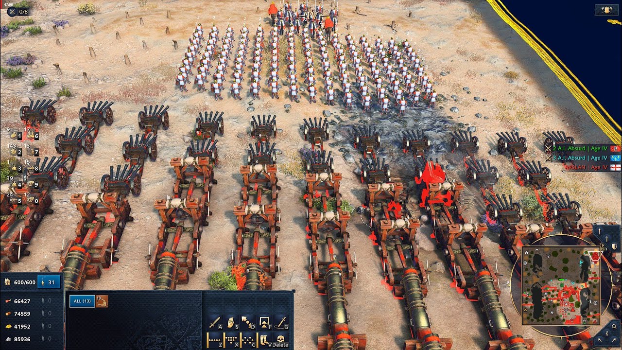INSANE 1v2 Battle! English vs Rus & French | Unlimited Population | AOE4