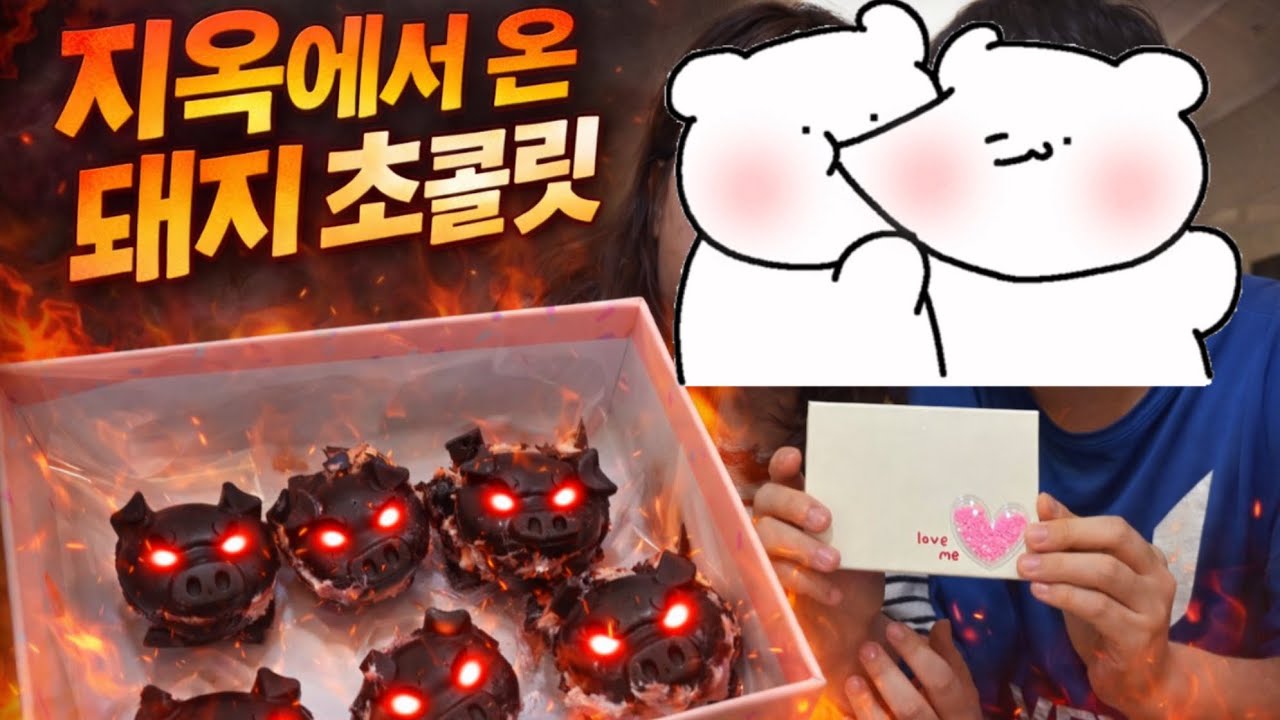 남편 주려다 망함😂 지옥에서 온 돼지 🐷 초콜릿