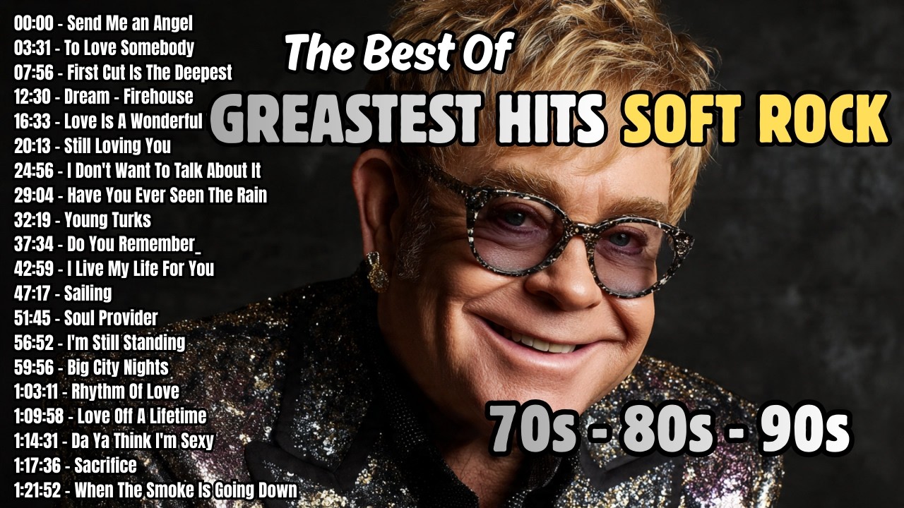 Rod Stewart, Phil Collins, Elton John, Air Supply, Michael Bolton | Soft Rock Love Songs 70s 80s 90s