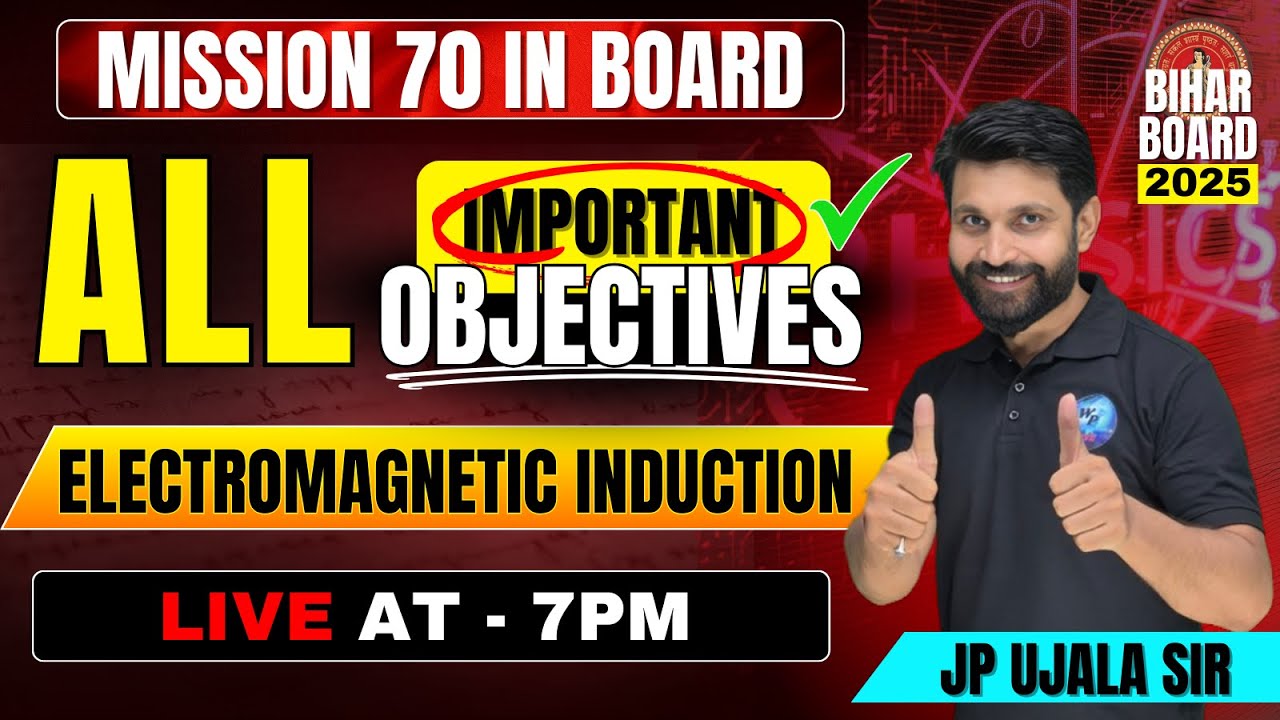 MOST IMPORTANT OBJECTIVES|QUESTION BANK ELECTROMAGNETIC INDUCTION| CLASS 12 PHYSICS BIHAR BOARD 2025