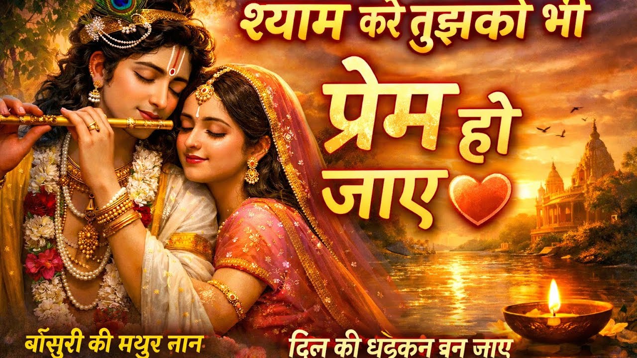 श्याम की बाँसुरी, राधा का प्रेम 💛जिसे सुनकर दिल खुद झूम उठे… 🎶✨राधे-राधे 🙏💫-राधे 🙏💫