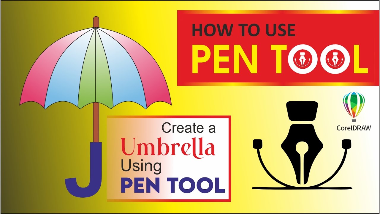Pen Tool Tutorial CorelDRAW | Umbrella Design Easy Method