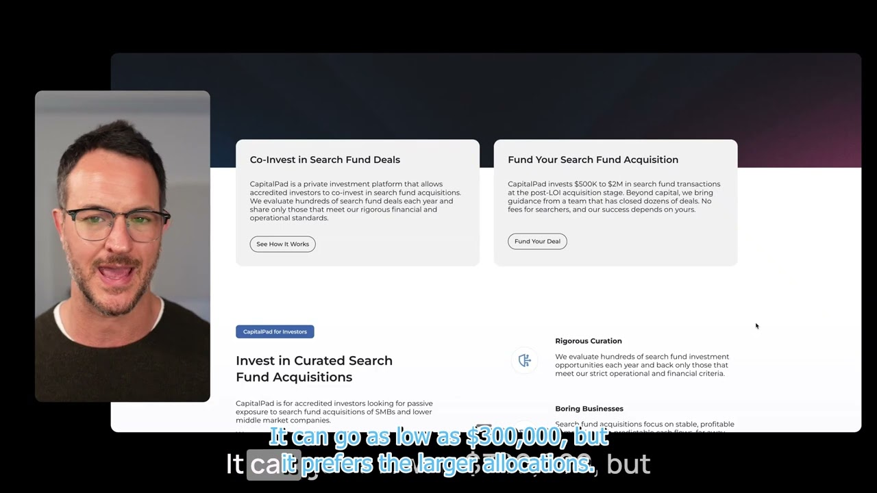 Search fund investors