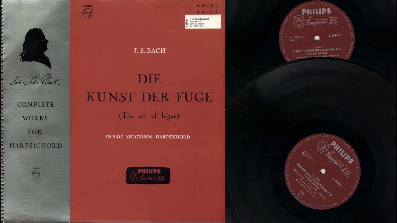 Isolde Ahlgrimm (pedal harpsichord) Die Kunst der Fuge J.S. Bach BWV 1080 (1953 version)