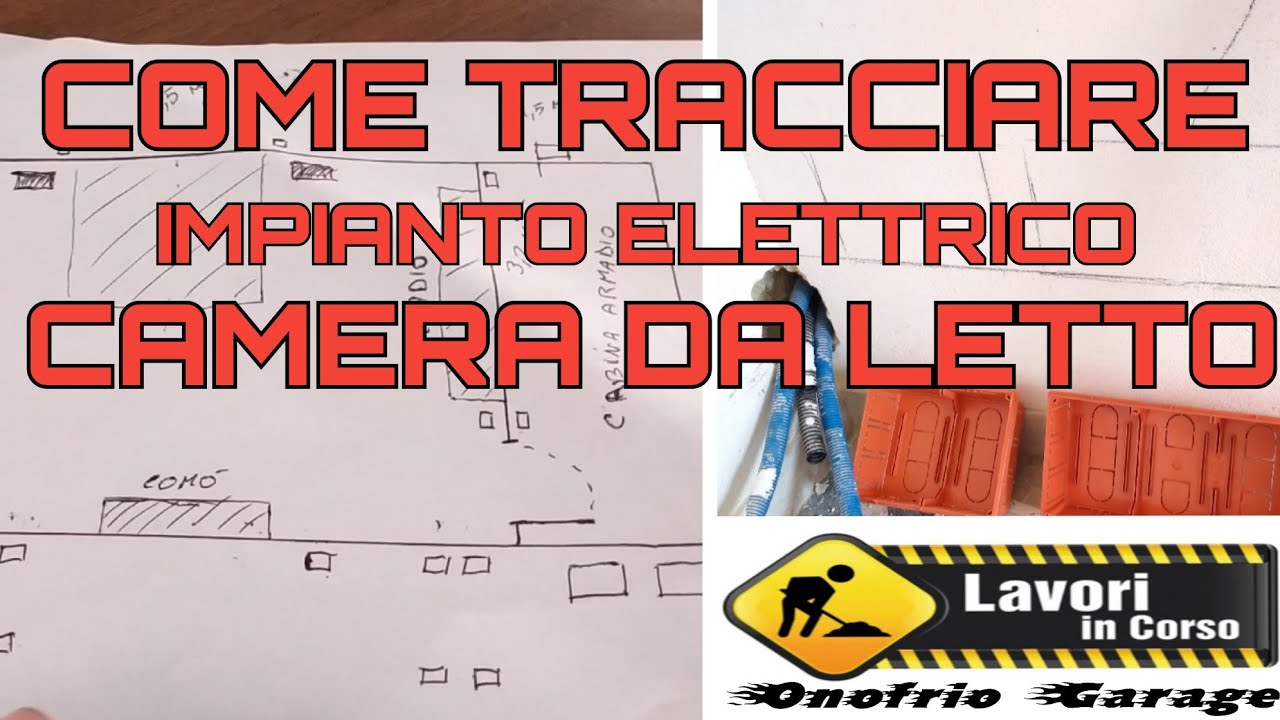 COME TRACCIARE L'IMPIANTO ELETTRICO DI UNA CAMERA DA LETTO CON TRACCE SULLE PARETI