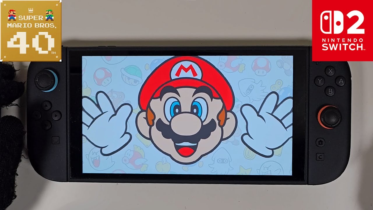 Hello, Mario! Nintendo Switch 2 Handheld Gameplay (Super Mario 40th Anniversary Free App)