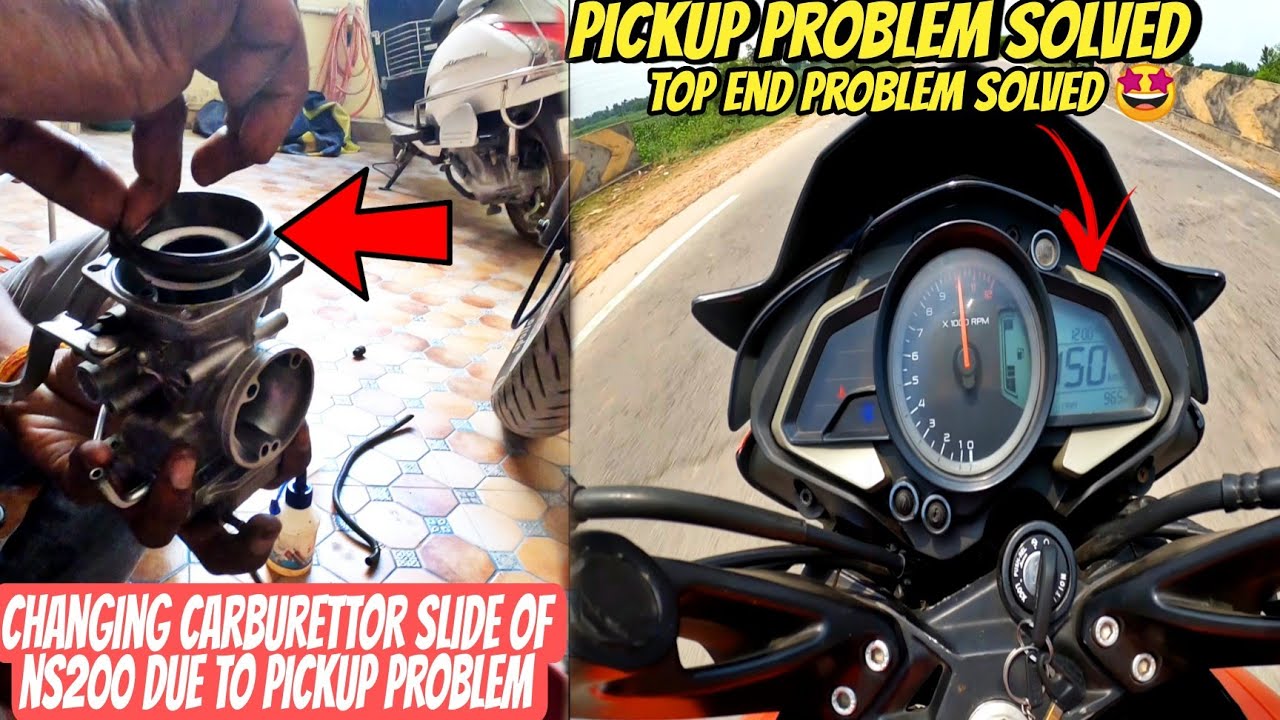 Changing Carburettor slide to solve pickup problem in my pulsar ns200 top end problem also solved😍