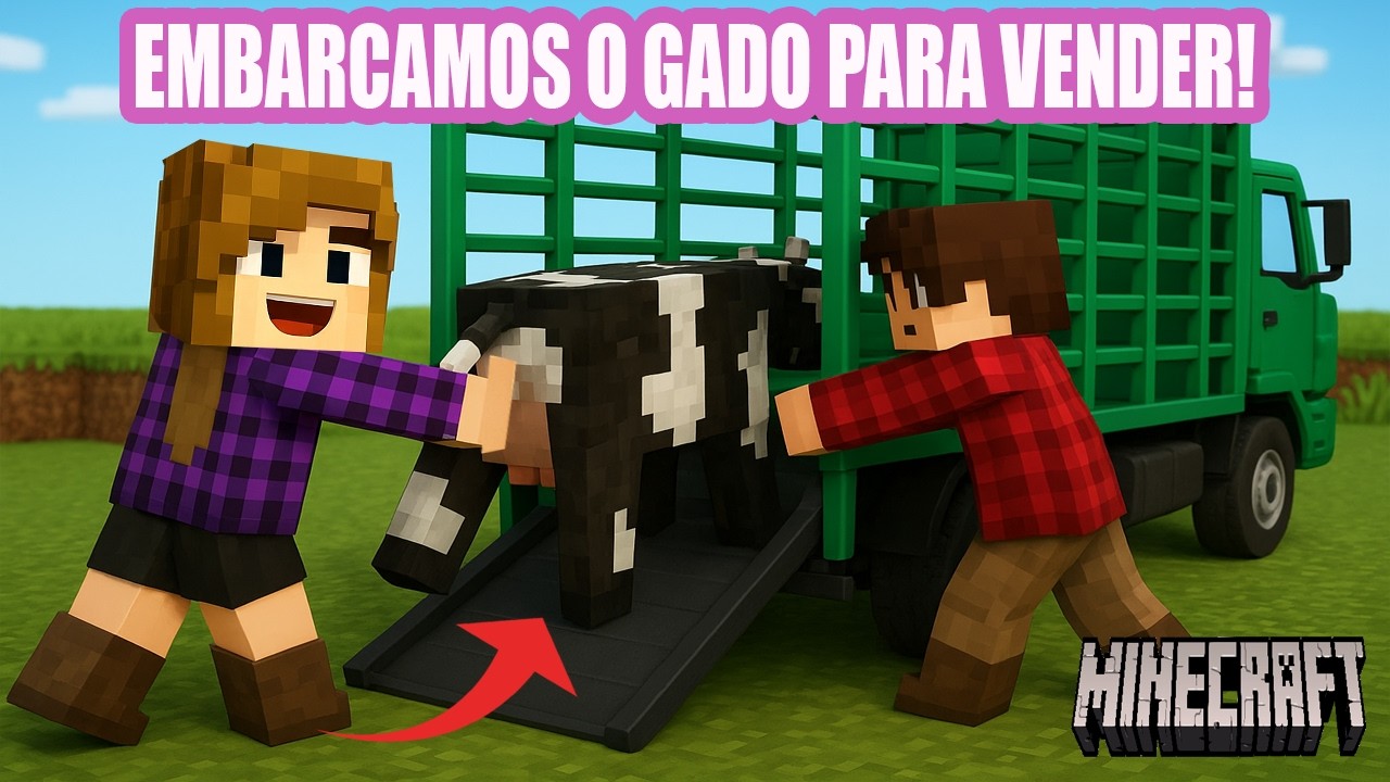 EMBARCANDO O GADO NA BOIADEIRA PARA VENDER PARA VOCÊS! fazenda ep 93 minecraft  ​@tr3sberto