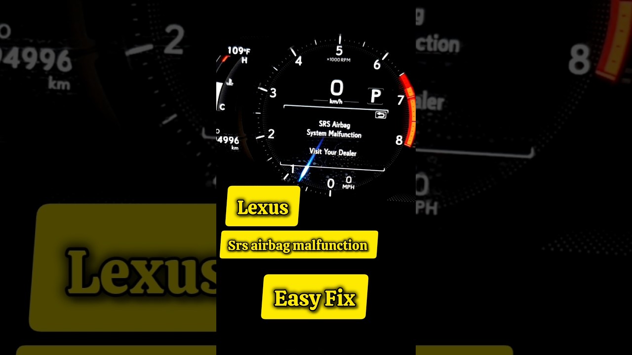 Lexus srs airbag malfunction easy fix 