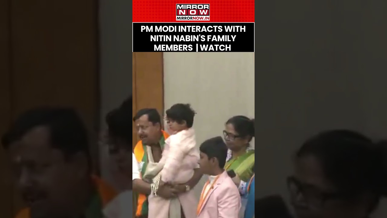 PM Modi Interacts With Nitin Nabin's Family As He Takes Charge As BJP's New Party President #shorts