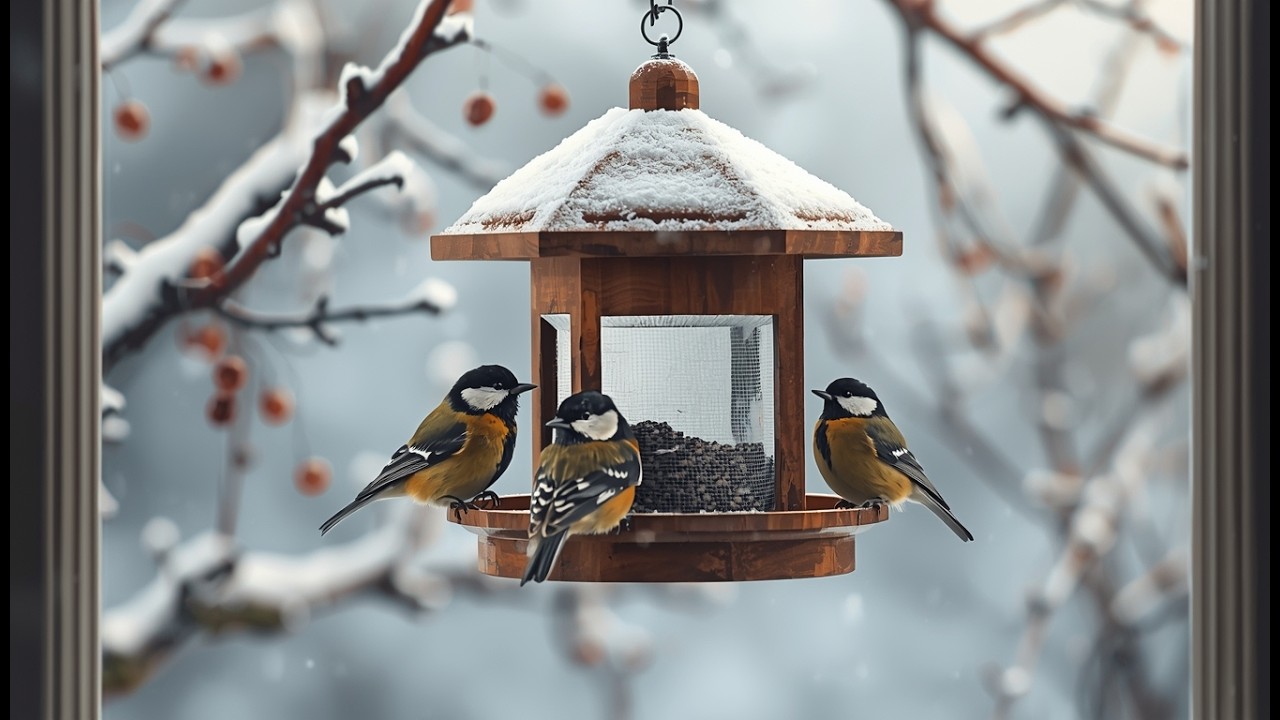 Winter Birds at the Feeder  Cozy, Quiet & Peacefu