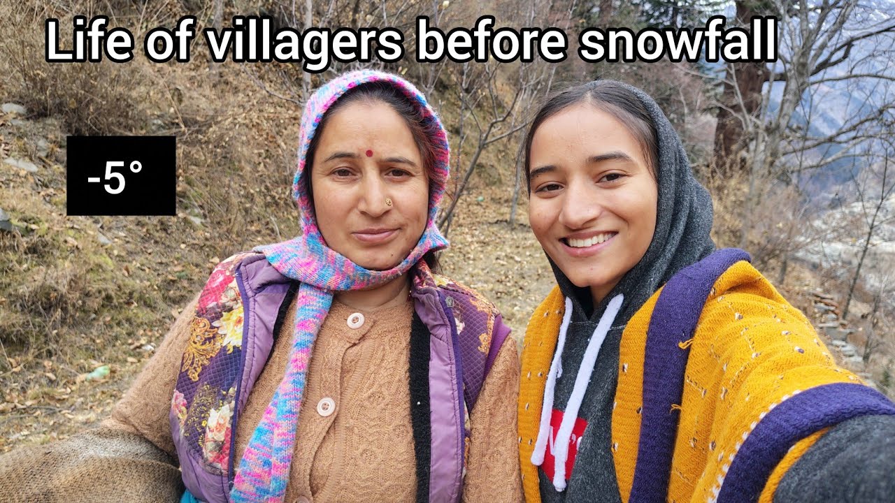 Life of villagers before snowfall #himachal snowfall i #spiti #village 