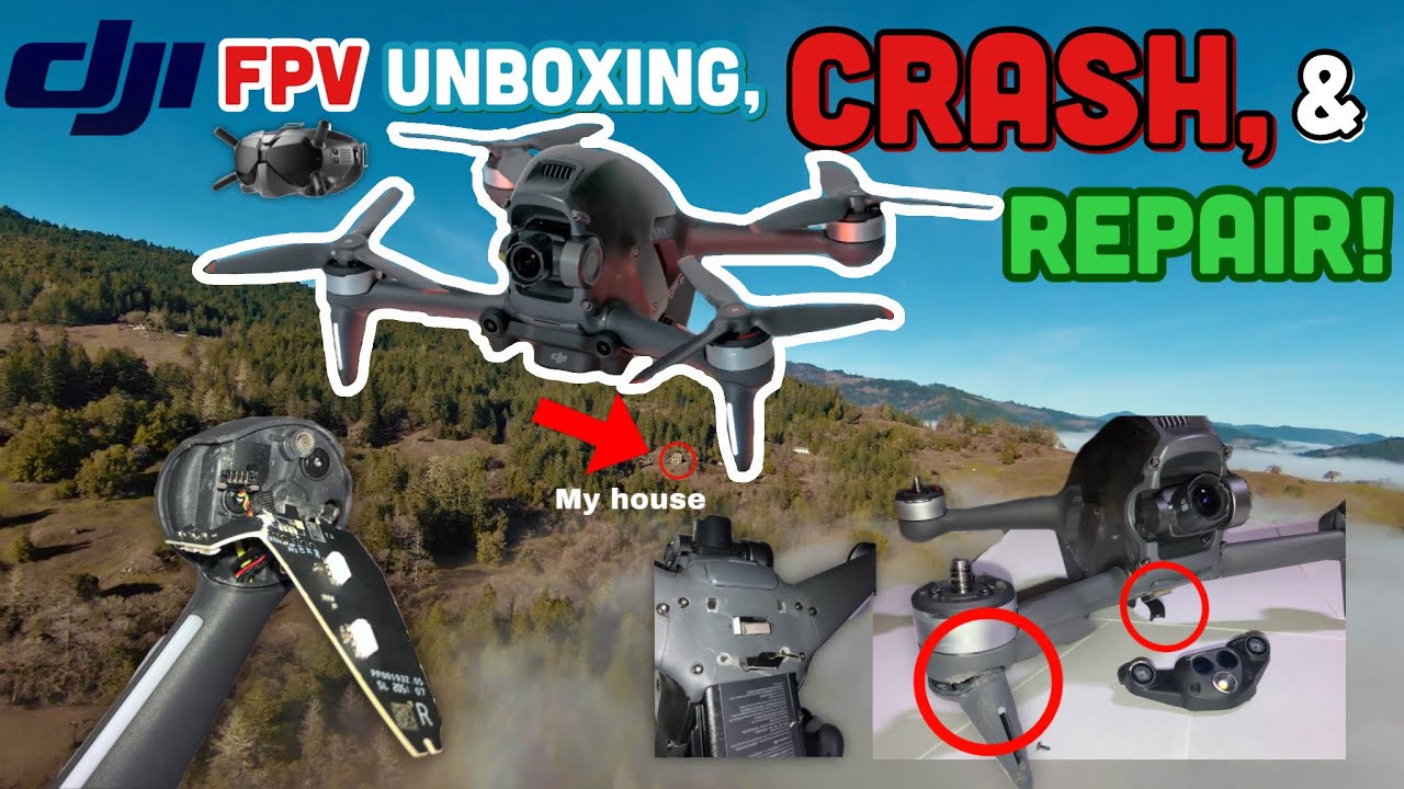 DJI FPV Unboxing, First Flight, CRASH, & REPAIR! (My first FPV drone)