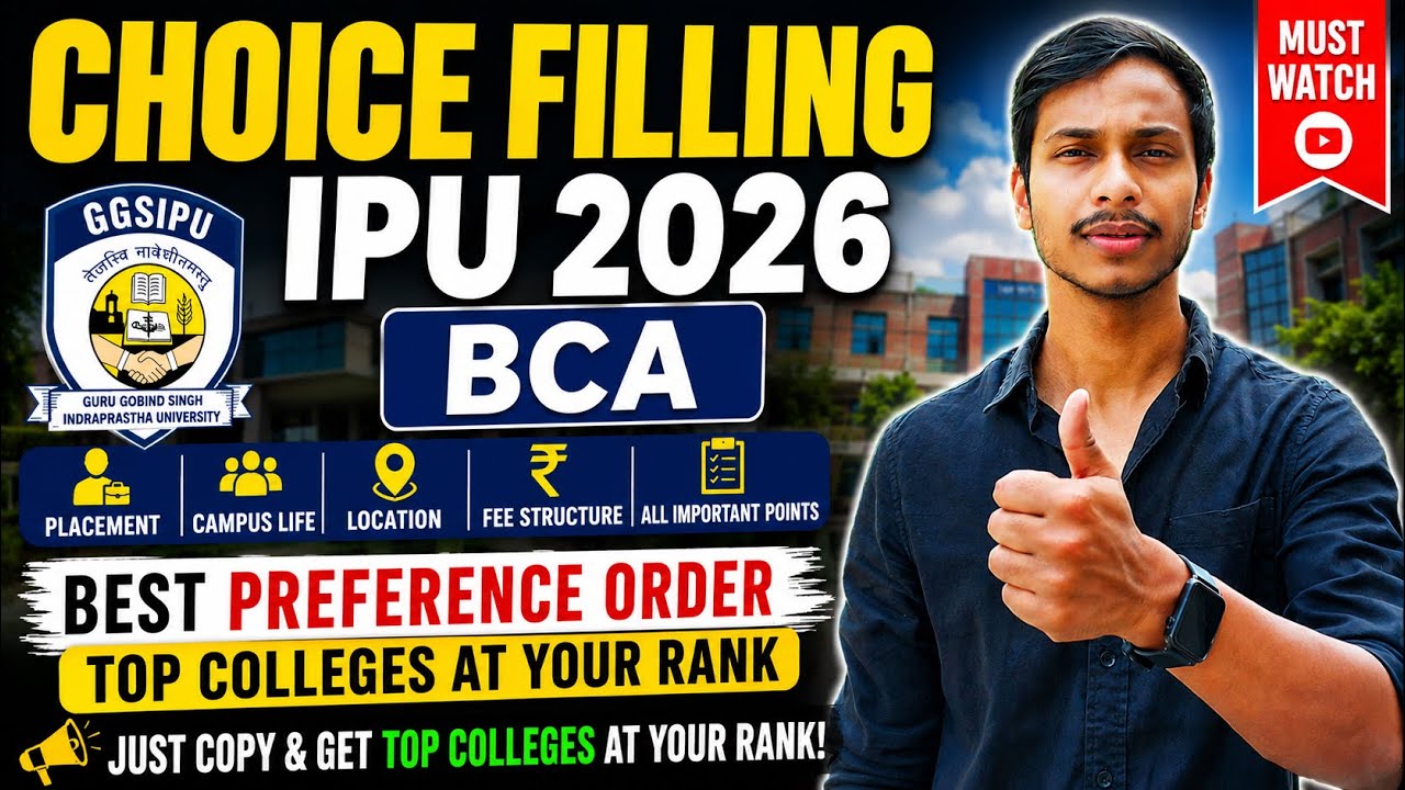 IPU Choice Filling 2026 for BCA Students | How To Make Preferences for BCA in IPU Counselling 2026