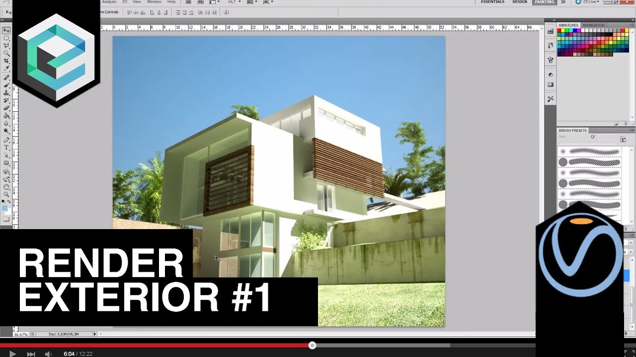 Render Exterior  (3ds max con Photoshop) - Parte 1